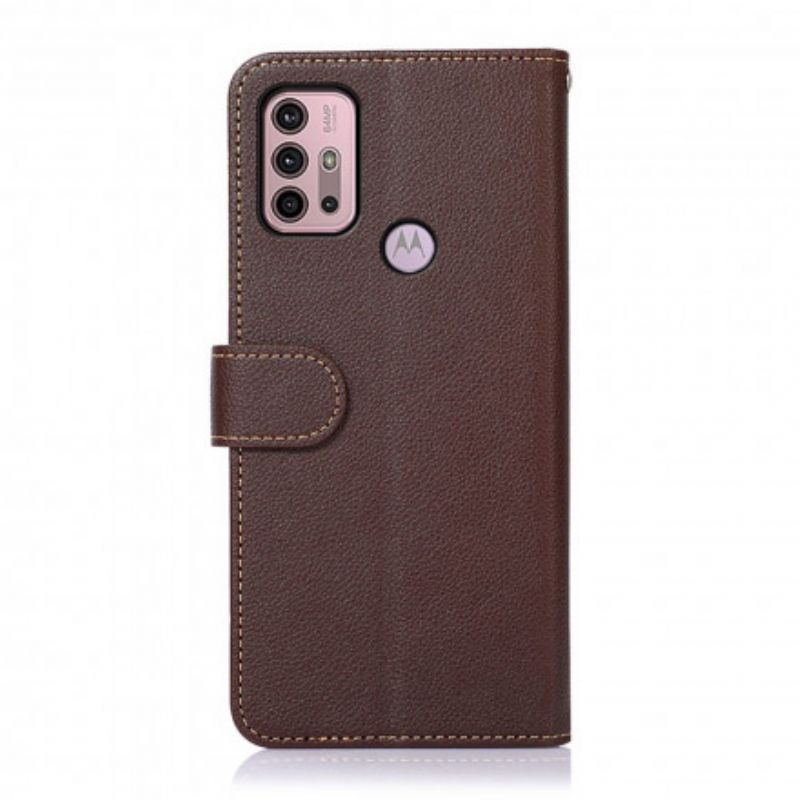 Læder Cover Moto G30 / G10 Lychee Style Rfid Khazneh