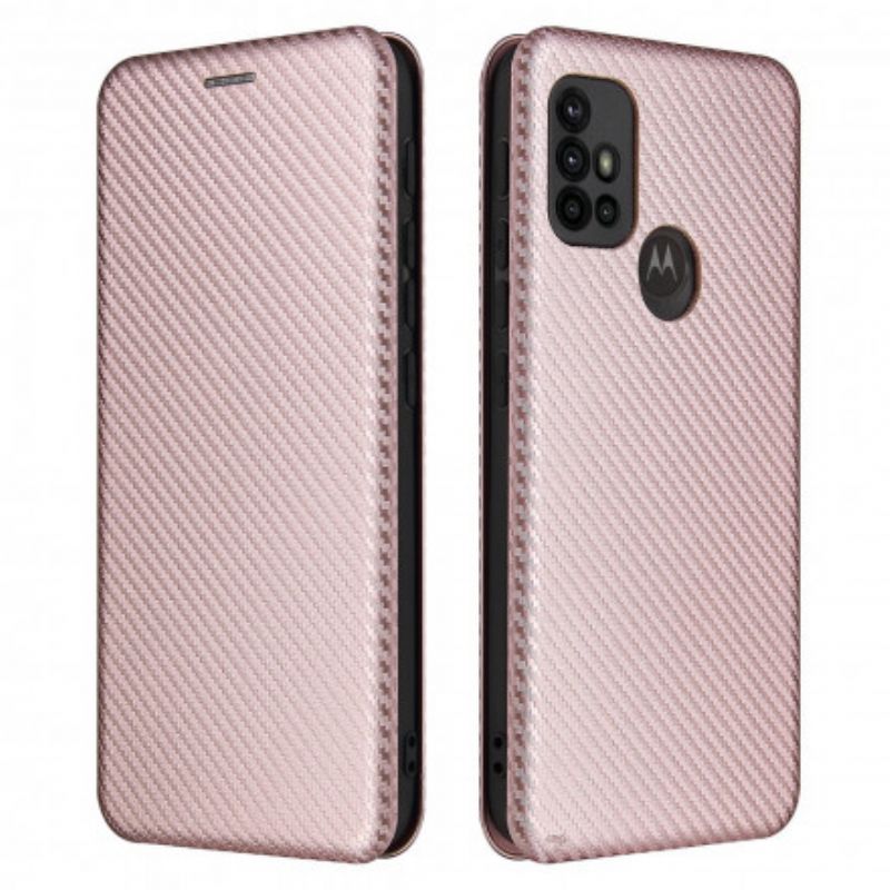 Læder Cover Moto G30 / G10 Telefon Etui Farvet Carbon Silikone