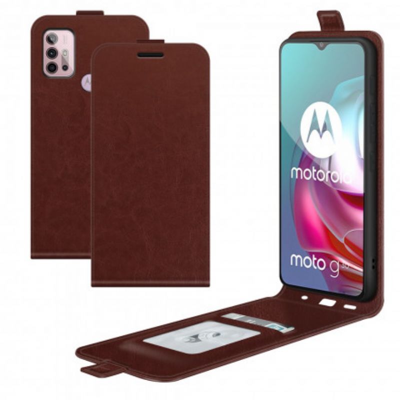 Læder Cover Moto G30 / G10 Telefon Etui Lædereffekt Lodret Klap