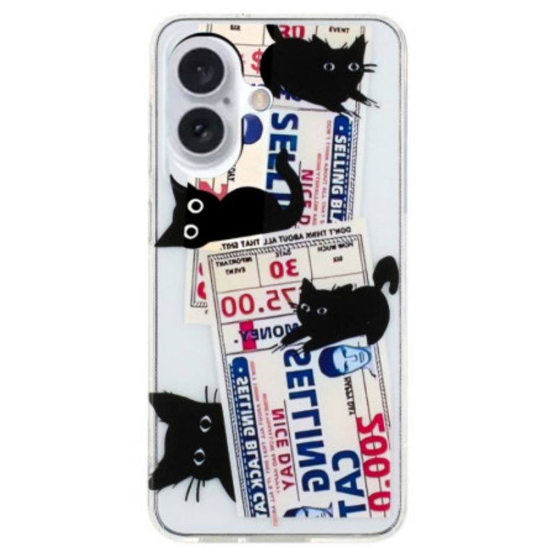 Cover iPhone 16 Sorte Katte