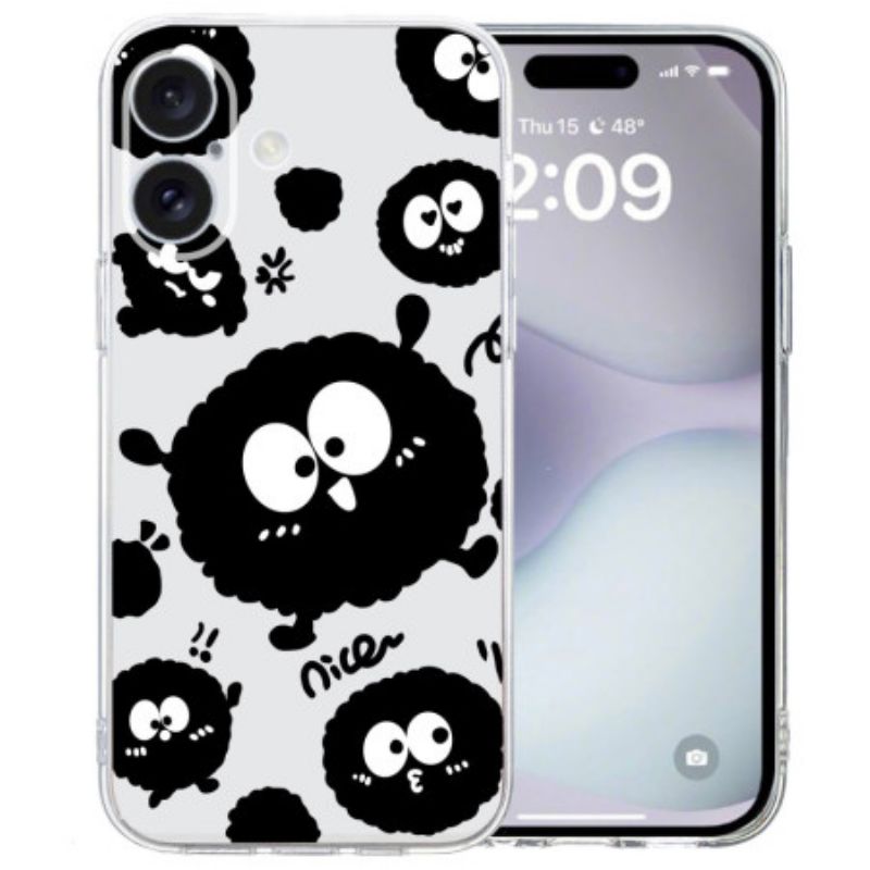 Cover iPhone 16 Transparent Edge Black Brikette