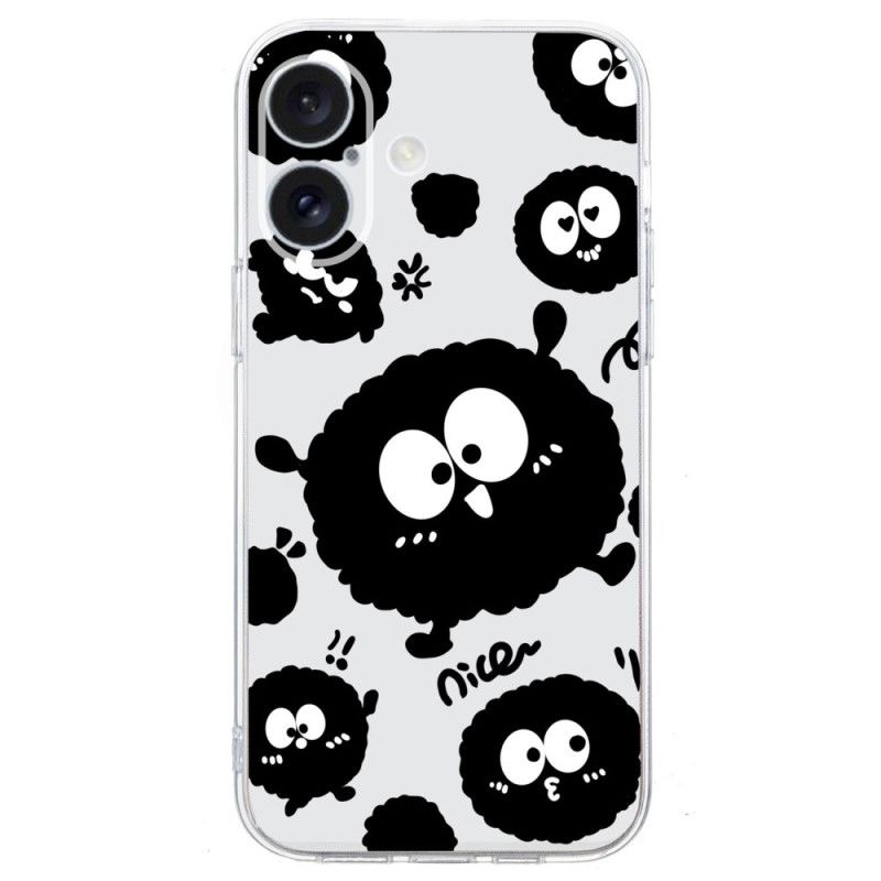 Cover iPhone 16 Transparent Edge Black Brikette