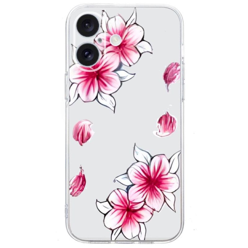 Cover Til iPhone 16 Transparent Edge Cherry Blossom