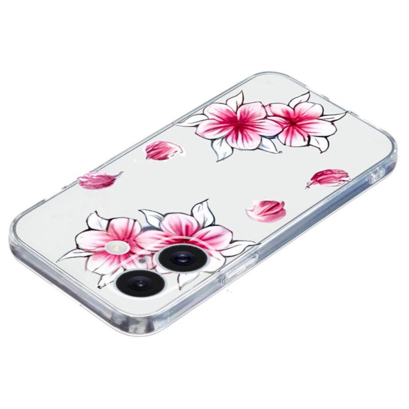 Cover Til iPhone 16 Transparent Edge Cherry Blossom