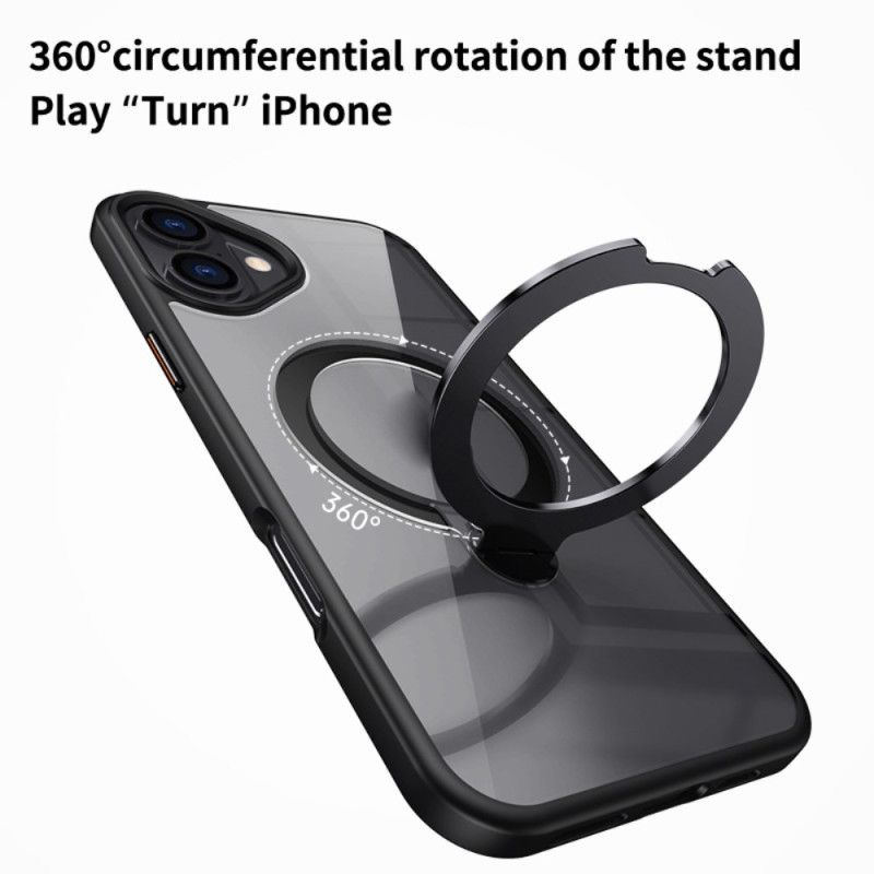 Cover Til iPhone 16 Transparent Magnetisk Ring-holder