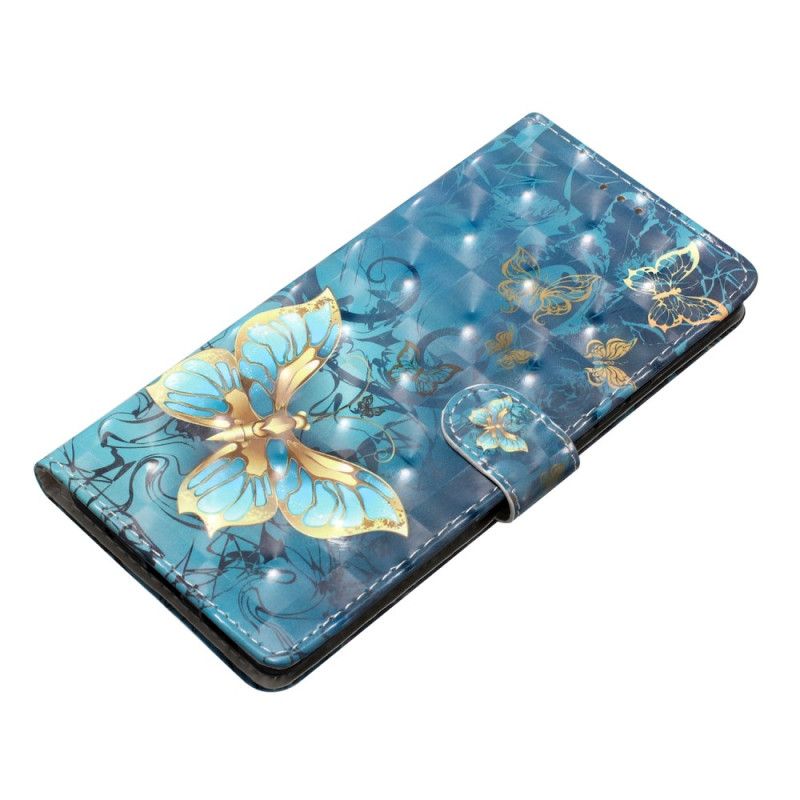 Flip Cover iPhone 16 3d Sommerfugle Med Snor