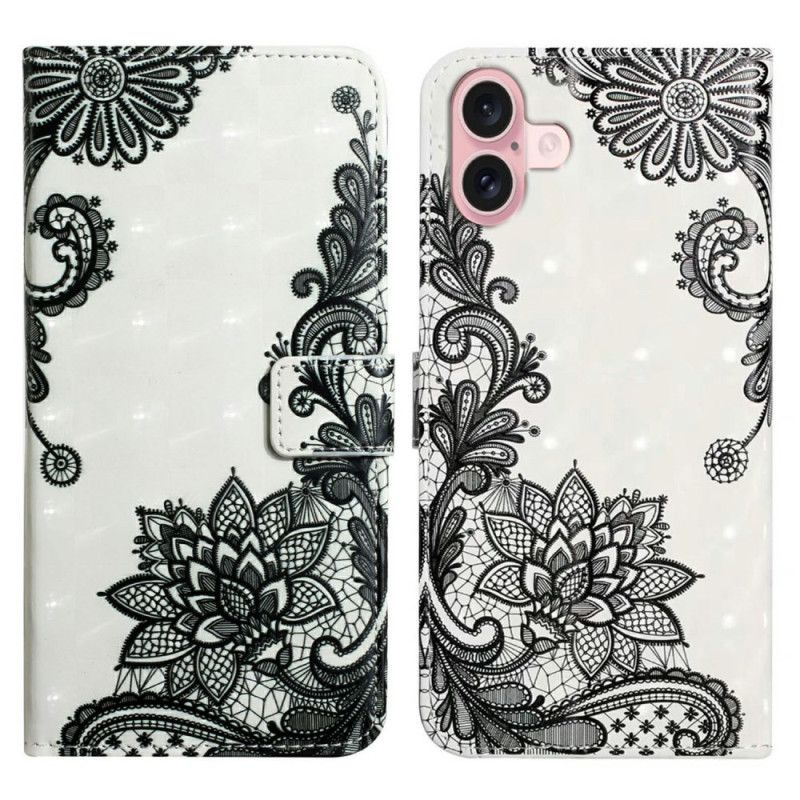 Flip Cover iPhone 16 Blondeblomst