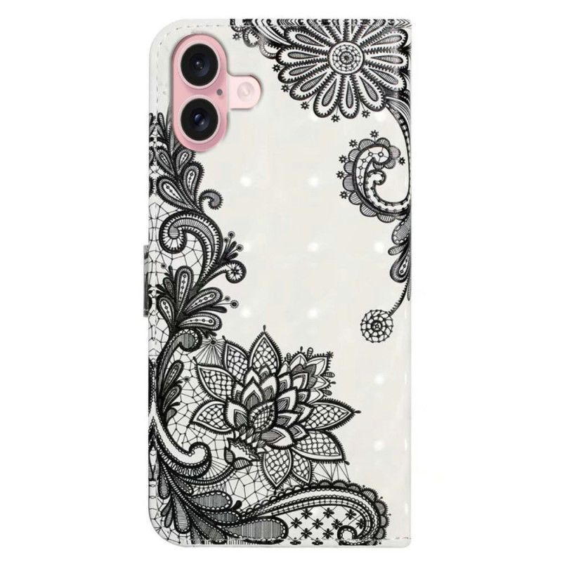 Flip Cover iPhone 16 Blondeblomst