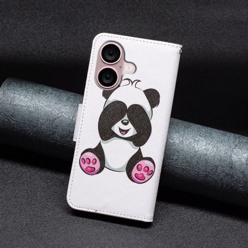 Flip Cover iPhone 16 Panda