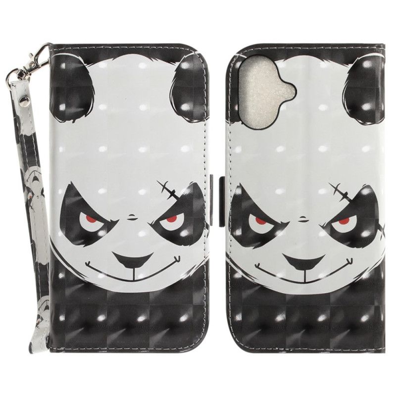 Flip Cover iPhone 16 Vred Panda Med Rem