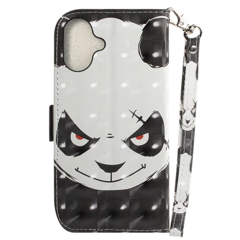 Flip Cover iPhone 16 Vred Panda Med Rem