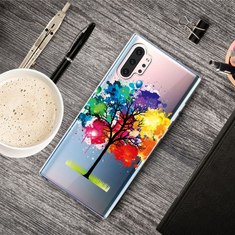 Cover for Samsung Galaxy Note 10 Plus Gennemsigtigt Akvareltræ