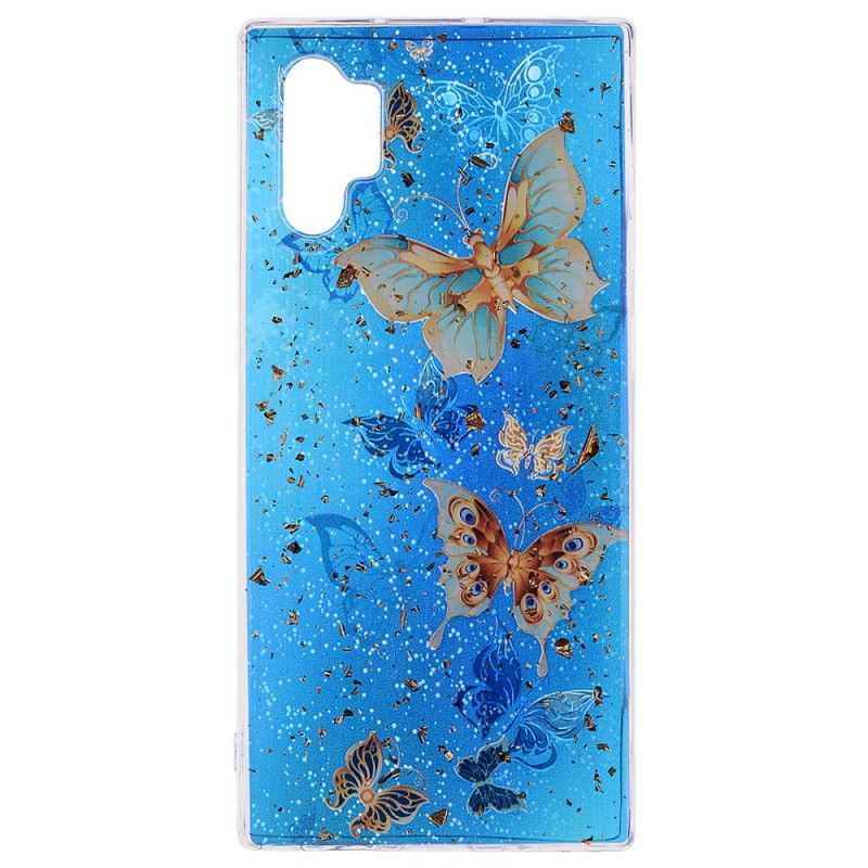 Cover for Samsung Galaxy Note 10 Plus Sommerfugle Og Glitter