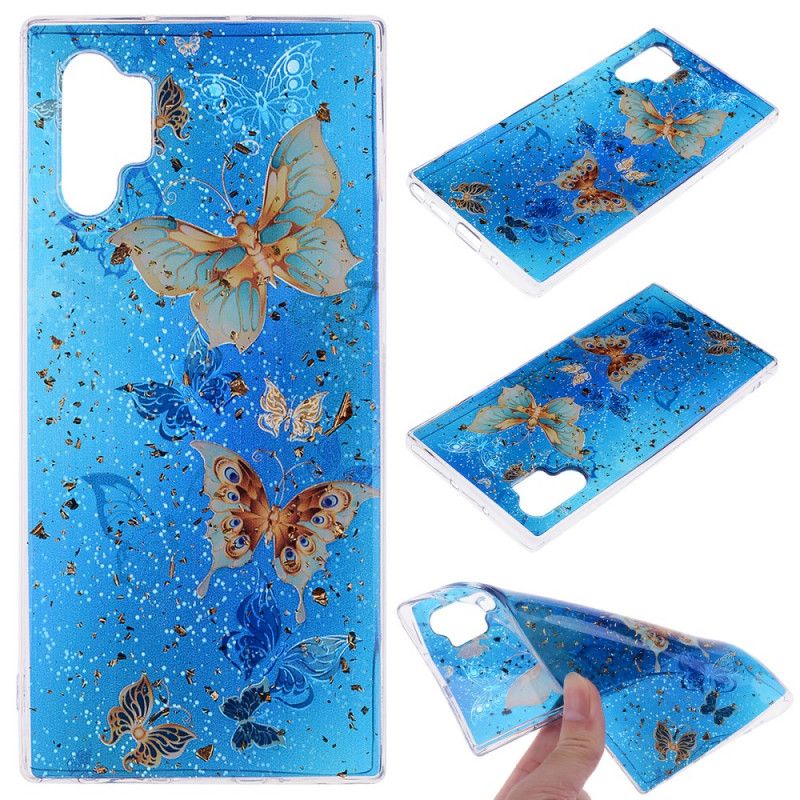 Cover for Samsung Galaxy Note 10 Plus Sommerfugle Og Glitter