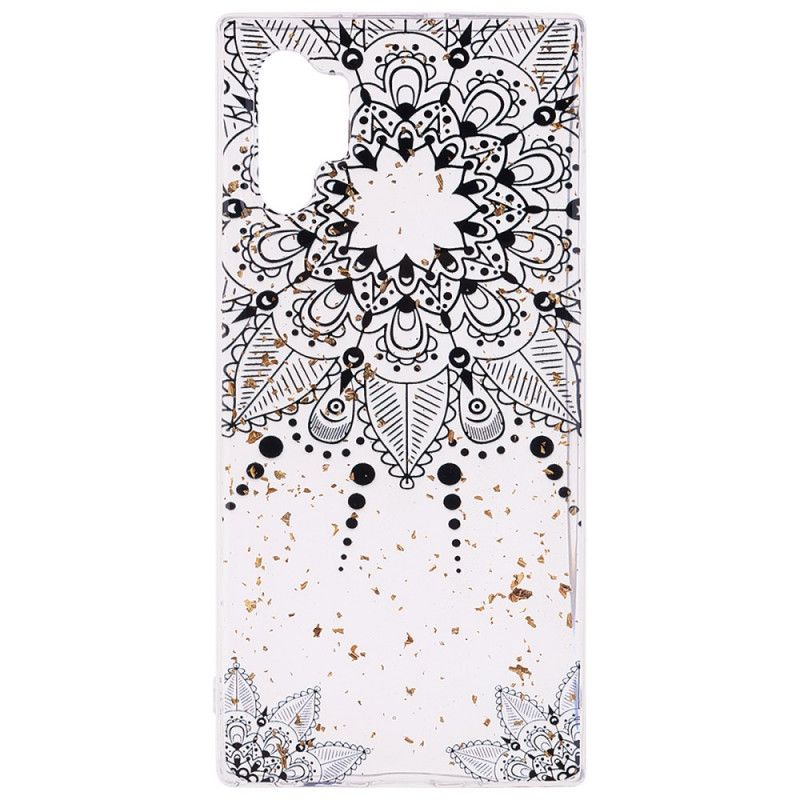 Cover for Samsung Galaxy Note 10 Plus Sort Blomsterblonde Og Pailletter