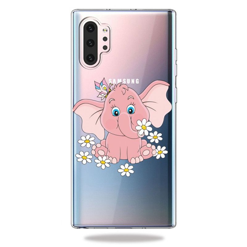 Cover Samsung Galaxy Note 10 Plus Gennemsigtig Lyserød Elefant