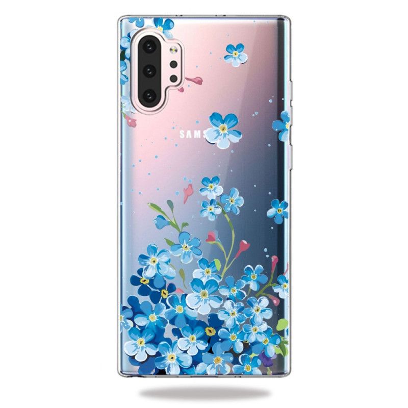 Cover Samsung Galaxy Note 10 Plus Mobilcover Blå Blomster