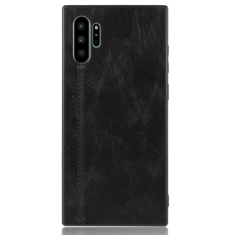 Cover Samsung Galaxy Note 10 Plus Sort Søm I Læderstil