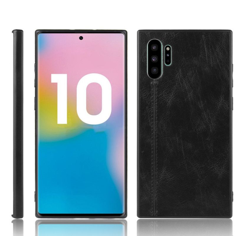 Cover Samsung Galaxy Note 10 Plus Sort Søm I Læderstil