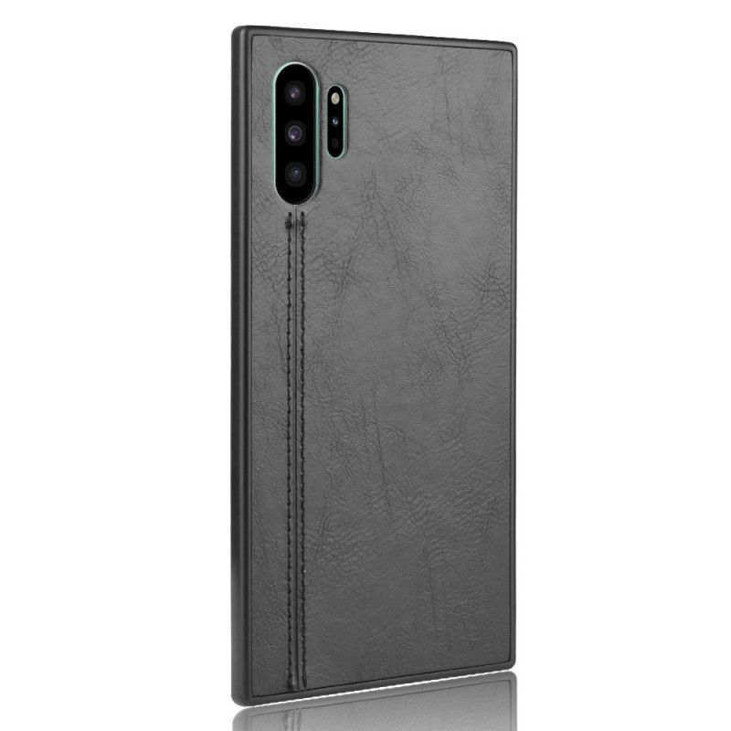 Cover Samsung Galaxy Note 10 Plus Sort Søm I Læderstil