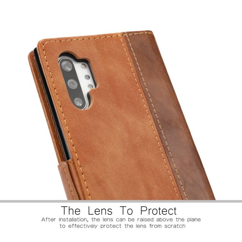 Flip Cover Læder for Samsung Galaxy Note 10 Plus Brun Tofarvet Kunstlæder