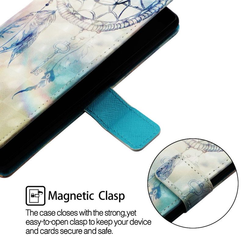 Flip Cover Læder for Samsung Galaxy Note 10 Plus Rød Akvarel Drømmefanger