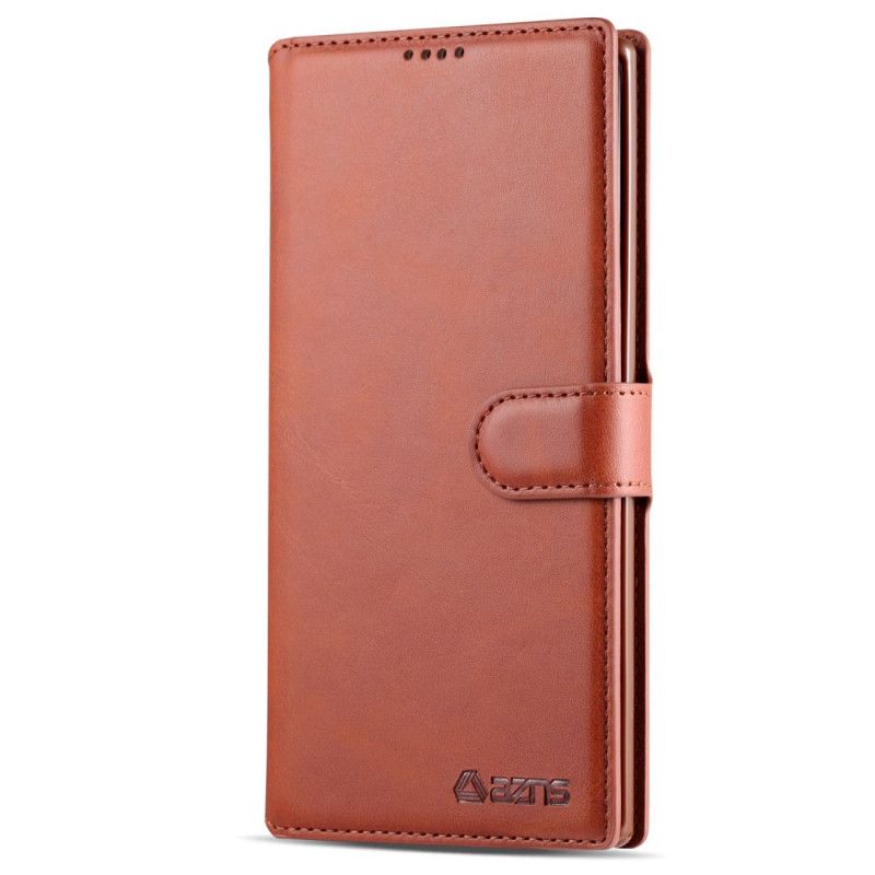 Flip Cover Læder for Samsung Galaxy Note 10 Plus Sort Retro Azns