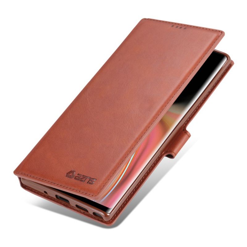 Flip Cover Læder for Samsung Galaxy Note 10 Plus Sort Retro Azns