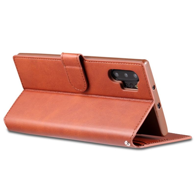 Flip Cover Læder for Samsung Galaxy Note 10 Plus Sort Retro Azns