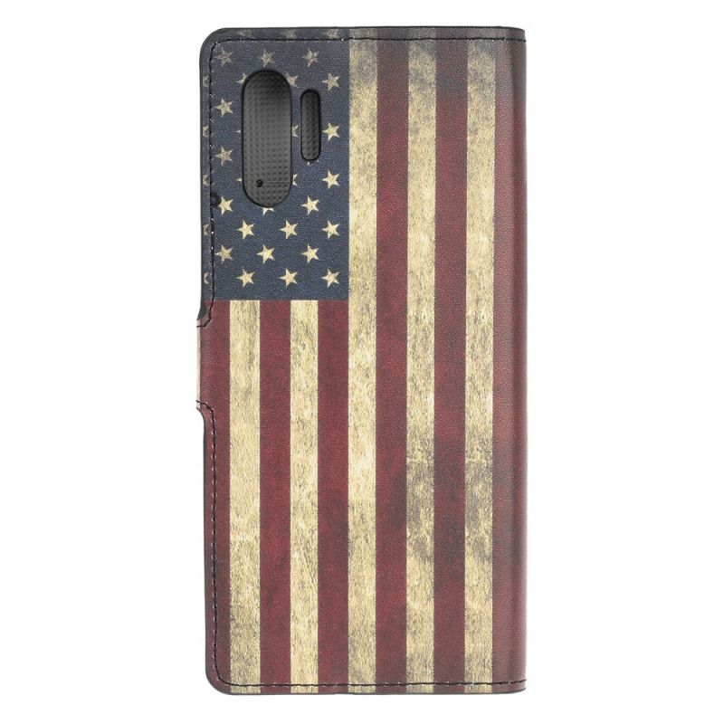 Flip Cover Læder Samsung Galaxy Note 10 Plus Amerikansk Flag Beskyttelse