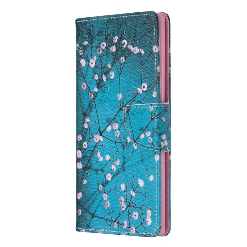 Flip Cover Læder Samsung Galaxy Note 10 Plus Blomstrende Træ Beskyttelse