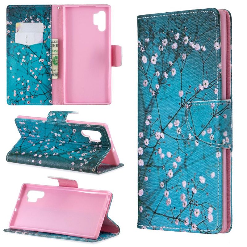 Flip Cover Læder Samsung Galaxy Note 10 Plus Blomstrende Træ Beskyttelse