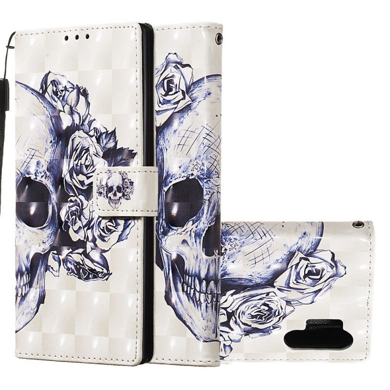 Flip Cover Læder Samsung Galaxy Note 10 Plus Blomstret Kranium