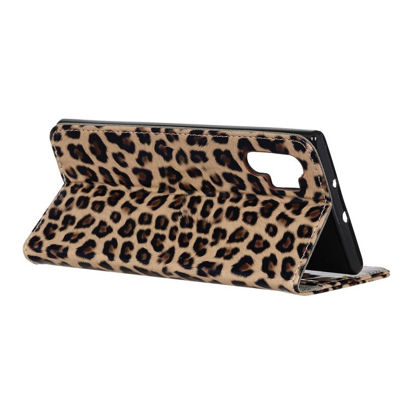 Flip Cover Læder Samsung Galaxy Note 10 Plus Leopard