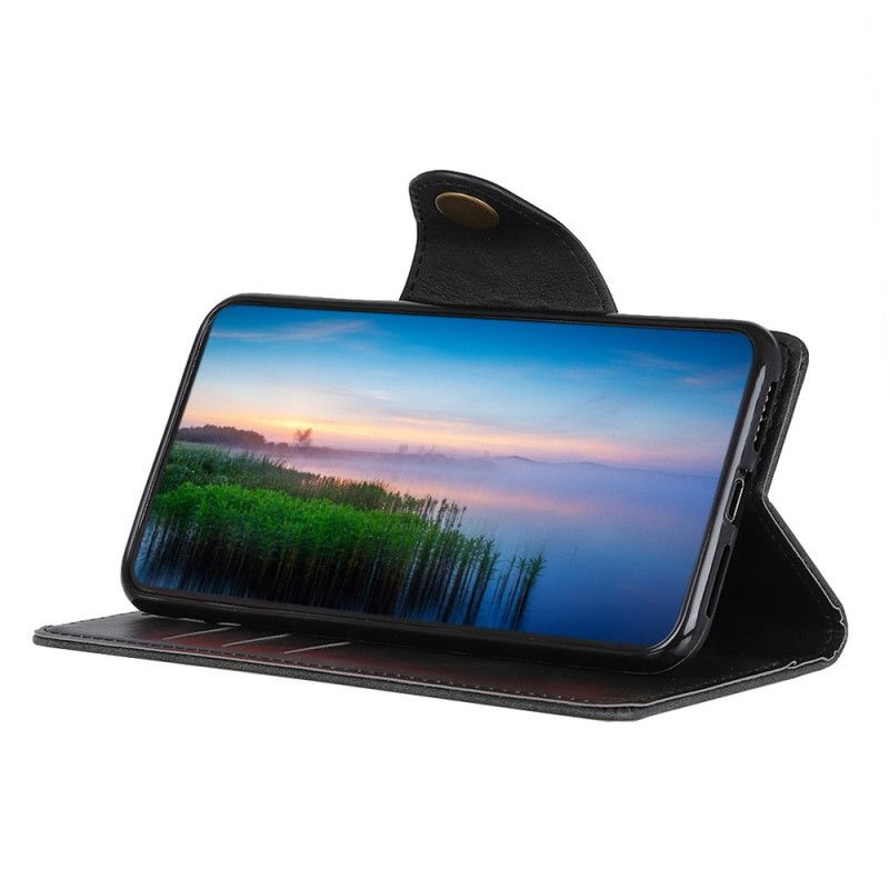 Flip Cover Læder Samsung Galaxy Note 10 Plus Sort Knap Imiteret Læder Original