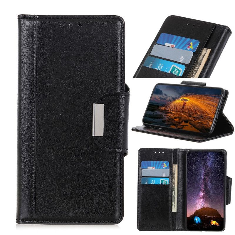 Flip Cover Læder Samsung Galaxy Note 10 Plus Sort Kunstlæder Elegance Lukning Original