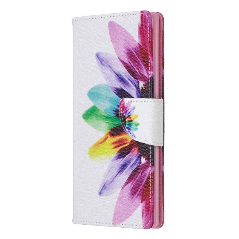 Flip Cover Samsung Galaxy Note 10 Plus Akvarelblomst