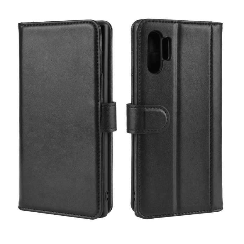 Flip Cover Samsung Galaxy Note 10 Plus Sort Delt Læder