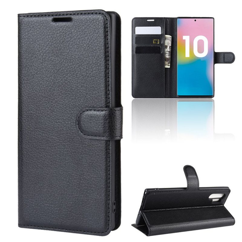 Flip Cover Samsung Galaxy Note 10 Plus Sort Klassiske Farver