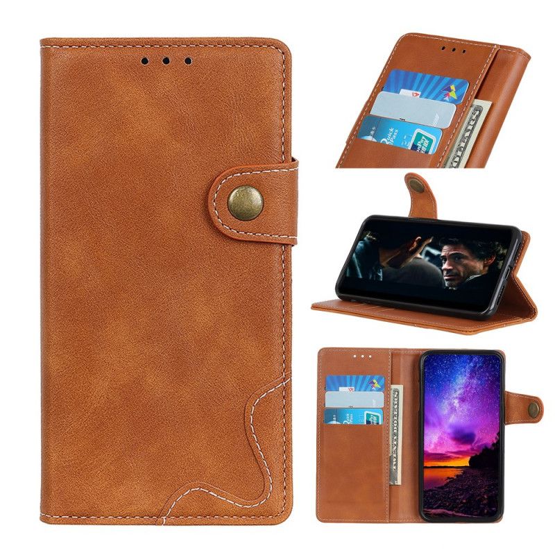 Flip Cover Samsung Galaxy Note 10 Plus Sort Mobilcover Kunstnerisk Knap Og Søm