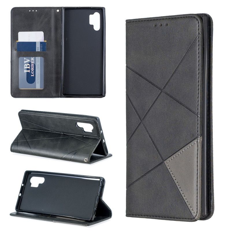 Læder Cover for Samsung Galaxy Note 10 Plus Sort Kunstnerstil