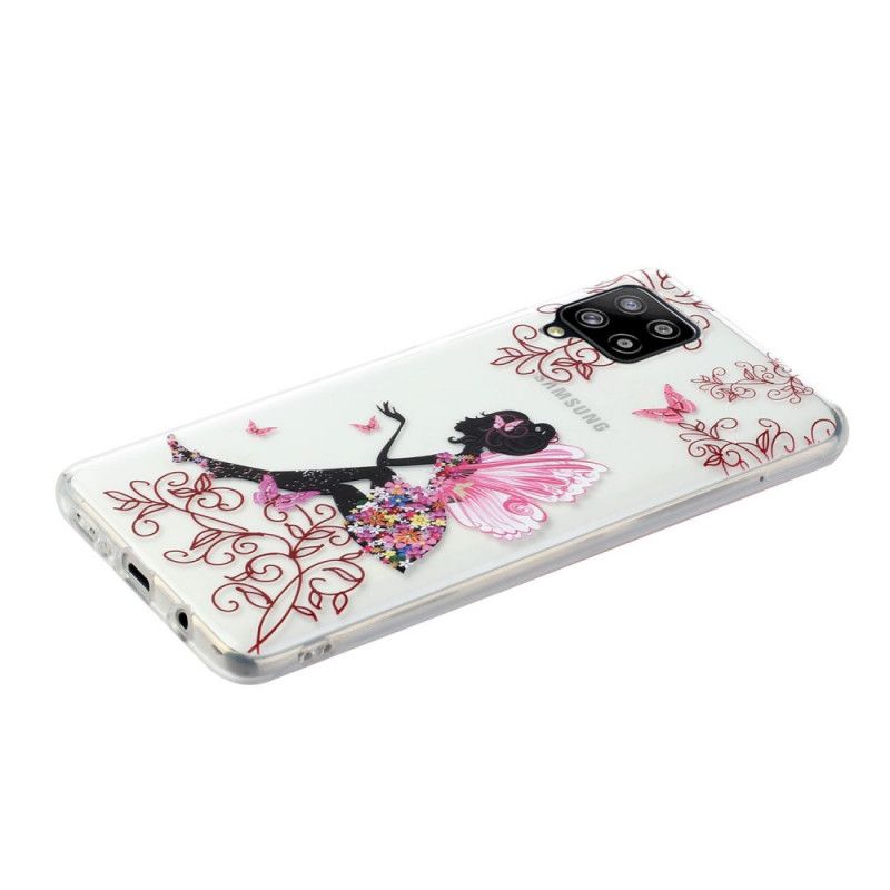 Cover for Samsung Galaxy A12 Gennemsigtig Blomsterfe