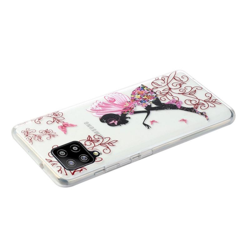 Cover for Samsung Galaxy A12 Gennemsigtig Blomsterfe