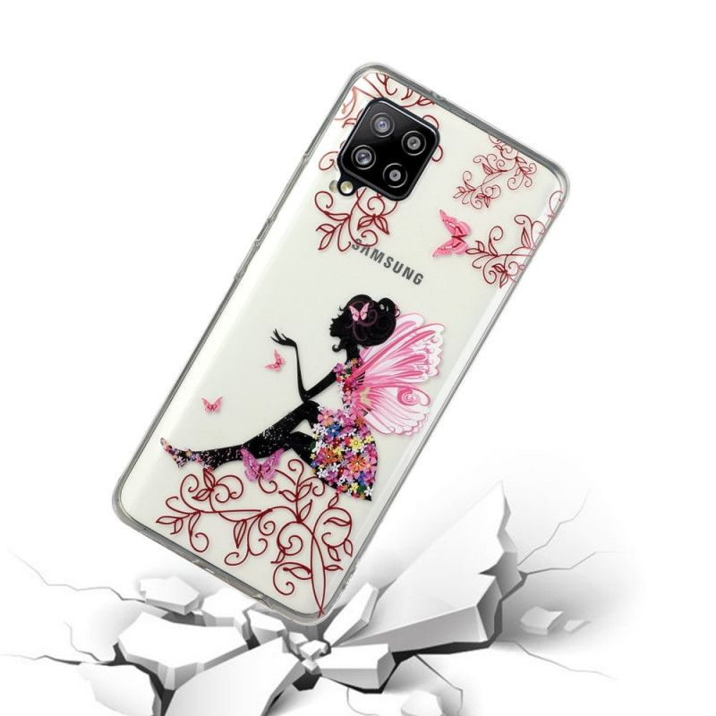 Cover for Samsung Galaxy A12 Gennemsigtig Blomsterfe