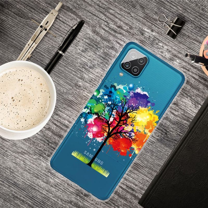 Cover for Samsung Galaxy A12 Gennemsigtigt Akvareltræ