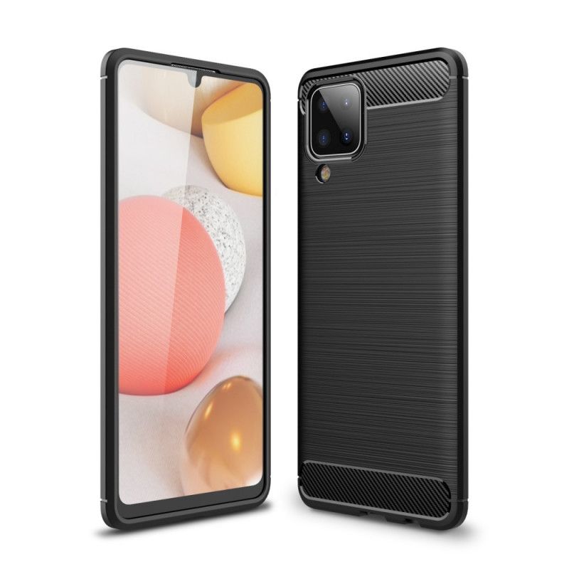 Cover for Samsung Galaxy A12 Sort Børstet Kulfiber