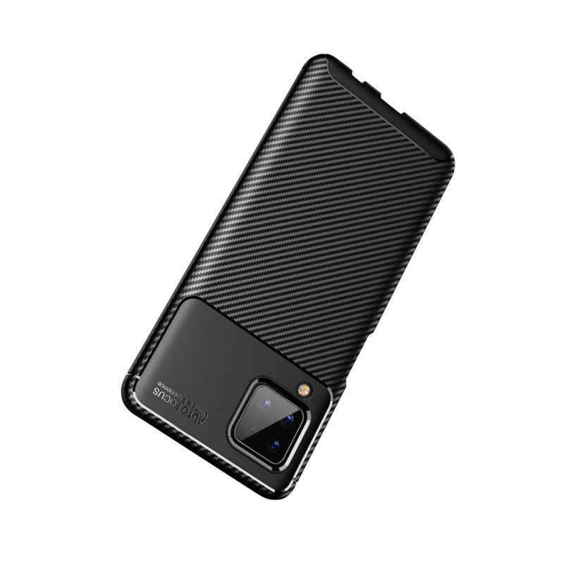 Cover for Samsung Galaxy A12 Sort Fleksibel Kulfibertekstur