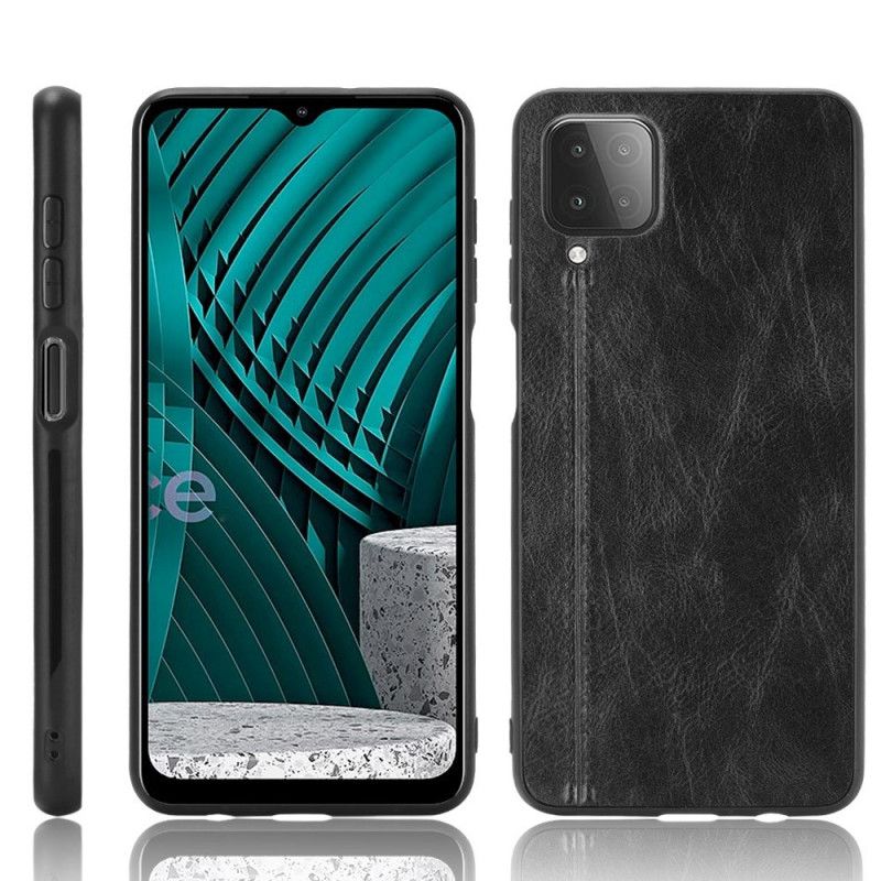 Cover for Samsung Galaxy A12 Sort Syet Lædereffekt