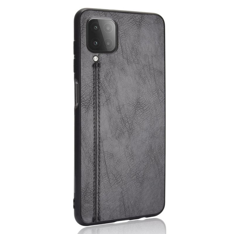 Cover for Samsung Galaxy A12 Sort Syet Lædereffekt