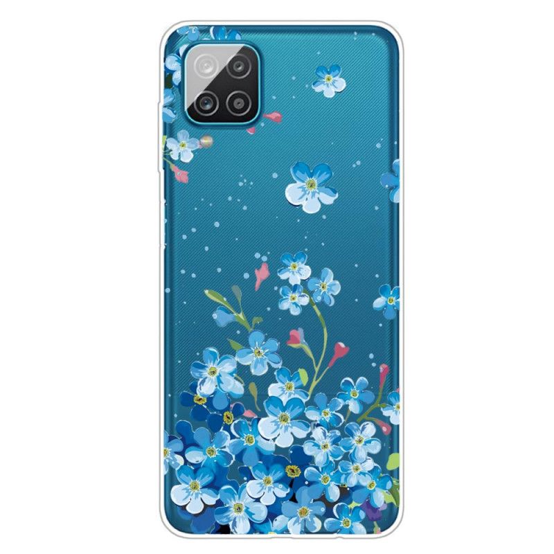 Cover Samsung Galaxy A12 Blå Blomster Beskyttelse